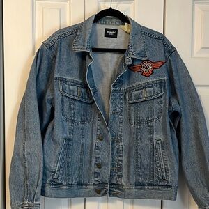 Vintage Wrangler Harley Davidson Blue Denim Jacket